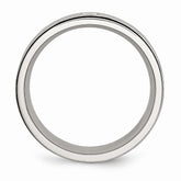 Sophia Jewelers Stainless Steel Black IP-Plated CZ Wedding Band with Polished Finish